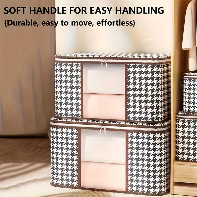 Chic Houndstooth Clothing And Quilt Storage Bag