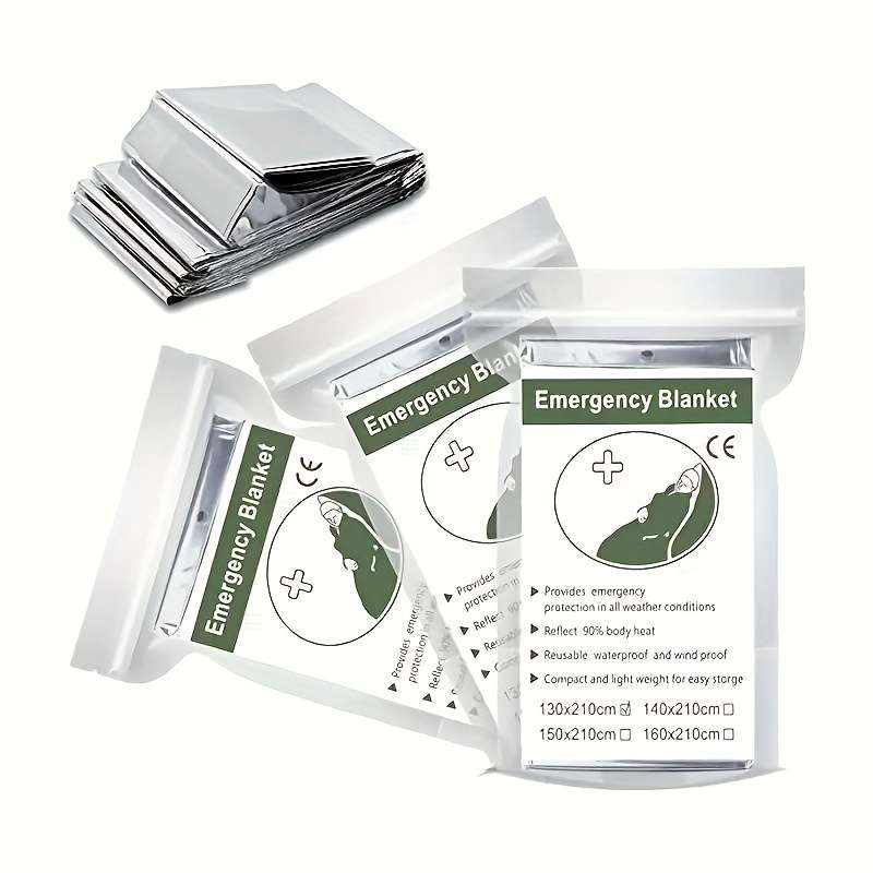 3 Piece Survival Reflective Thermal First Aid Foil Blanket