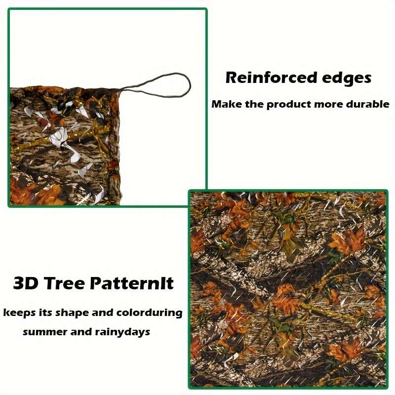 Tree Shape Camouflage Netting With Mesh Lanyard - Great For Fence Decoration