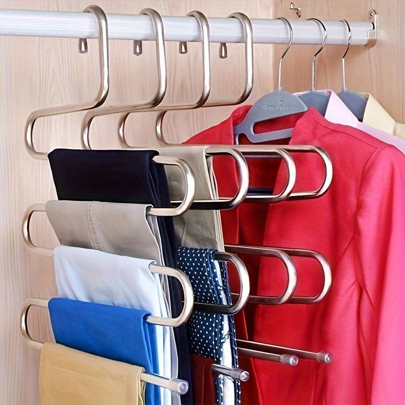1pcs Stainless Steel Multi-Layer Pants Rack