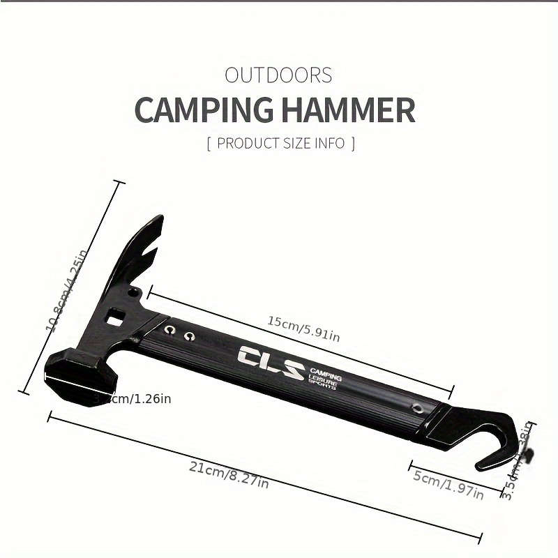 Outdoor Mini Tent Hammer With Tent Stake Remover