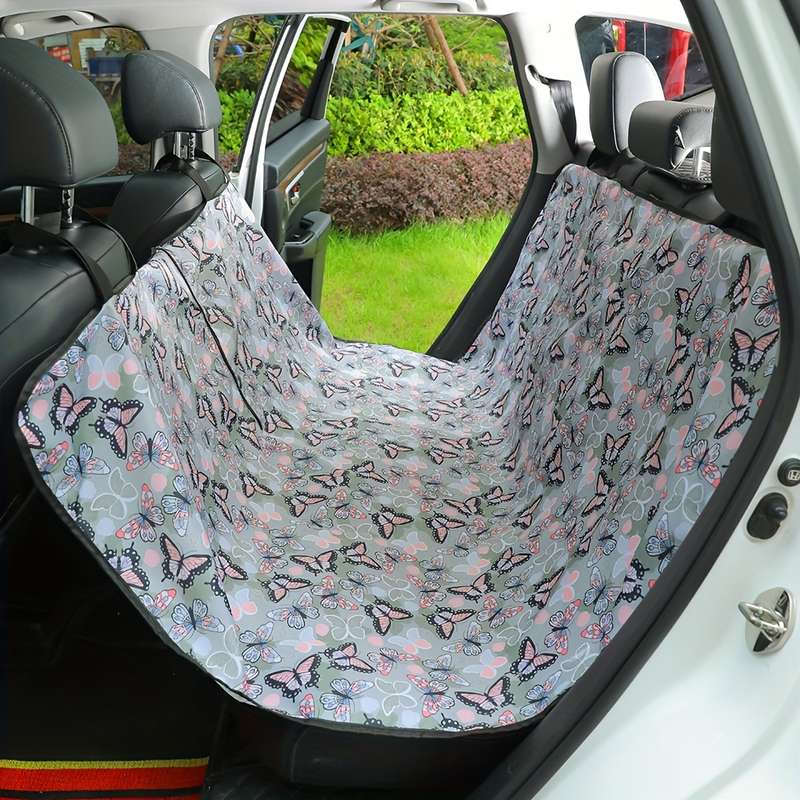 Butterfly Floral Pet Car Seat Cover - Stain Resistant