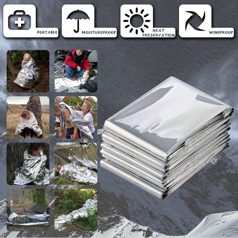 3 Piece Survival Reflective Thermal First Aid Foil Blanket