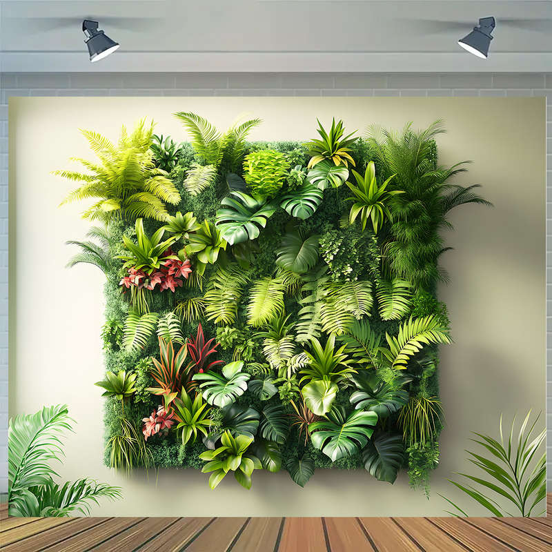Green Leaves Vertical Garden Wall Banner