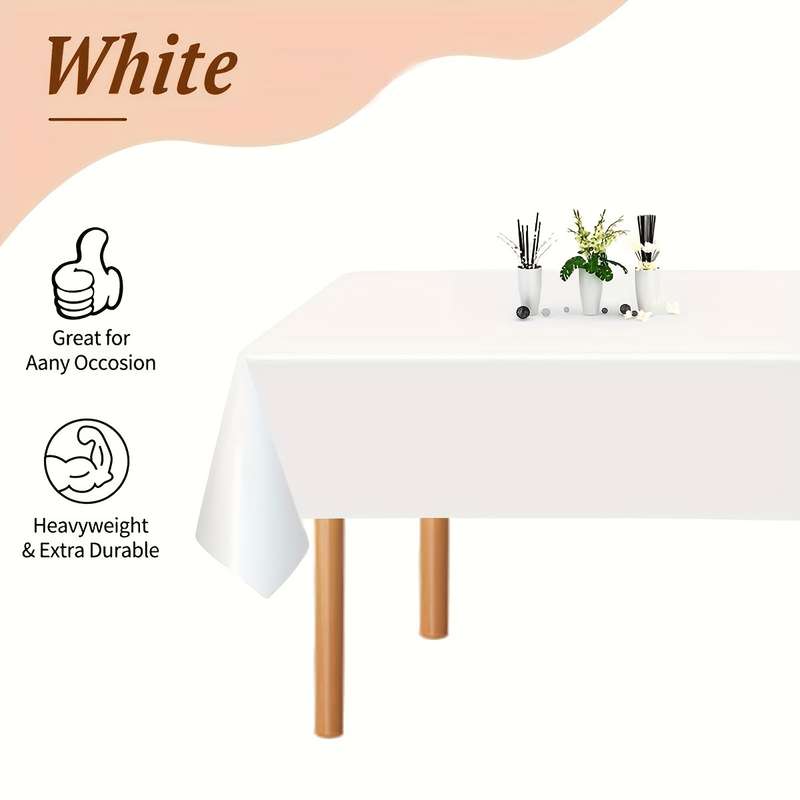 1 Washable Solid Color Party Tablecloth