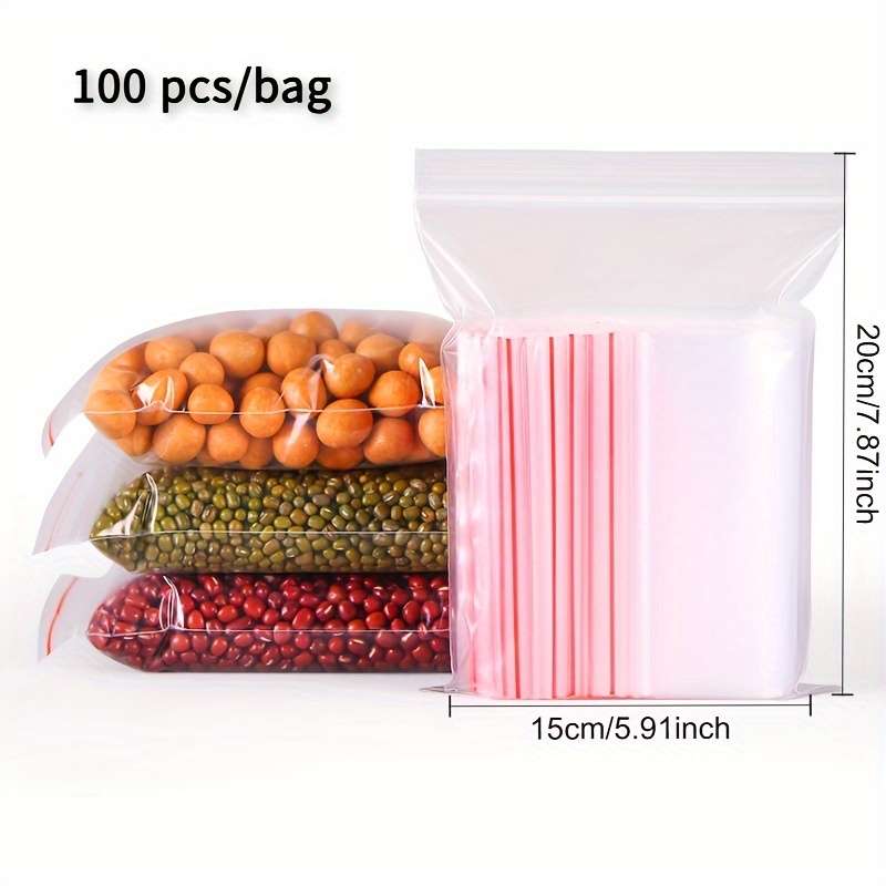 100 Heavy Duty Pet Resealable Ziplock Bags