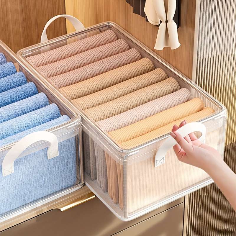 1pc Foldable Pvc Drawer Style Blanket And Clothes Storage Box