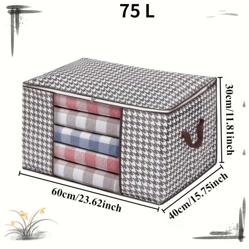 Chic Houndstooth Clothing And Quilt Storage Bag
