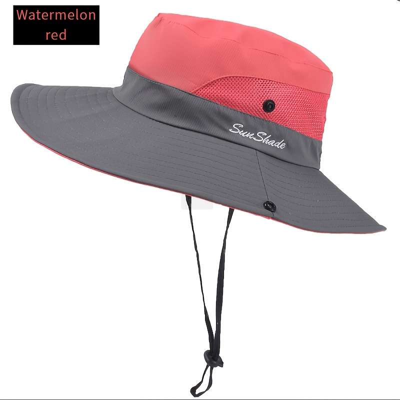 Women's Two-Tone Sun Hat With Ponytail Hole