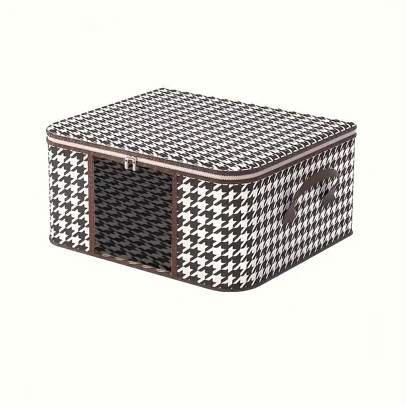 Chic Houndstooth Clothing And Quilt Storage Bag