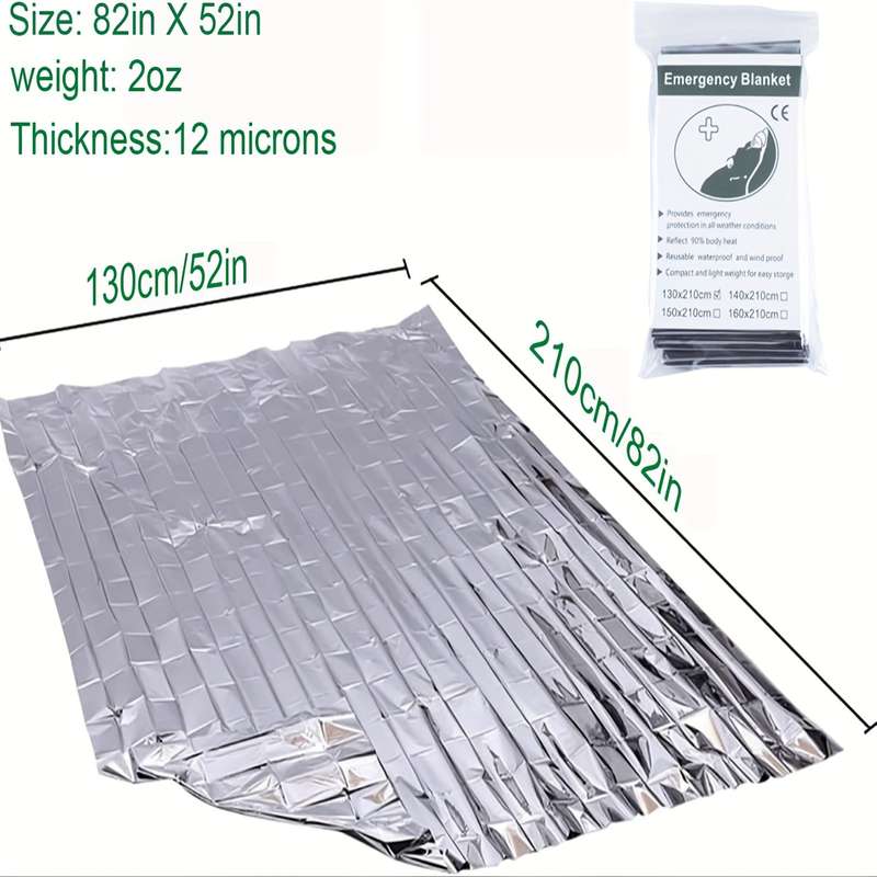 3 Piece Survival Reflective Thermal First Aid Foil Blanket