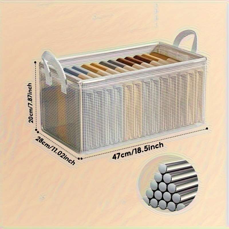 1pc Foldable Pvc Drawer Style Blanket And Clothes Storage Box