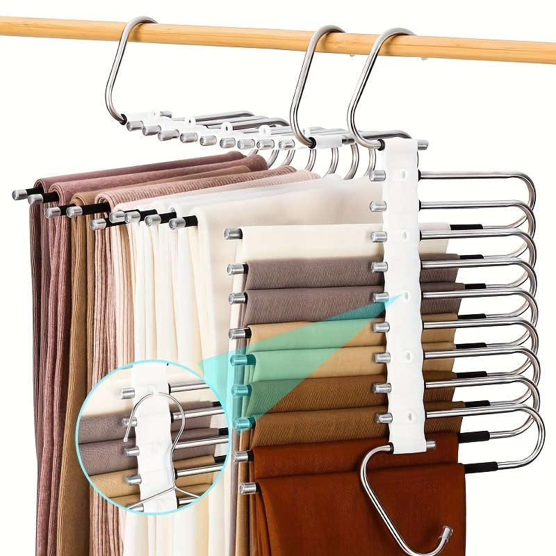 1 Space-Saving 9-Tier Metal Trouser Rack