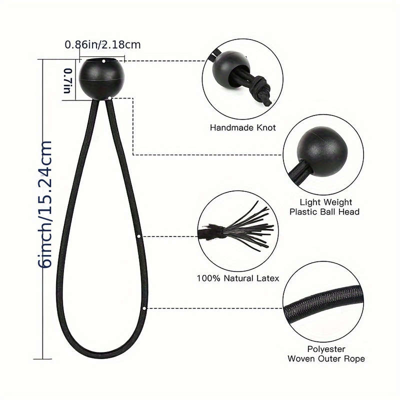10-Pack Elastic Ball Cord