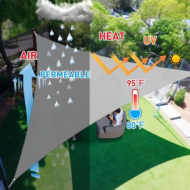 Waterproof Triangular Shade Sail 95% Uv Blocking