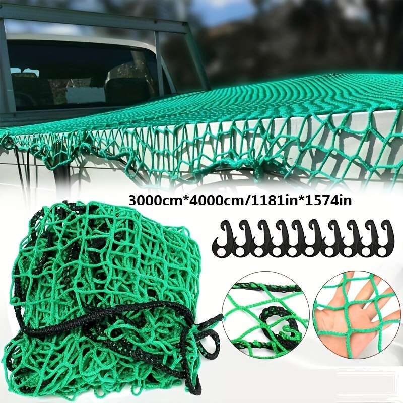 Nylon Cargo Net With Elastic Bungee Cords And 10 Hooks