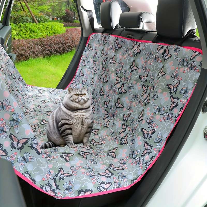 Butterfly Floral Pet Car Seat Cover - Stain Resistant