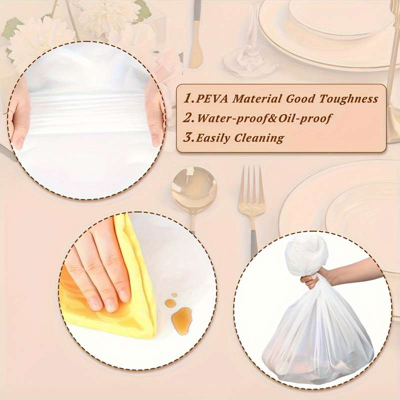 1 Washable Solid Color Party Tablecloth