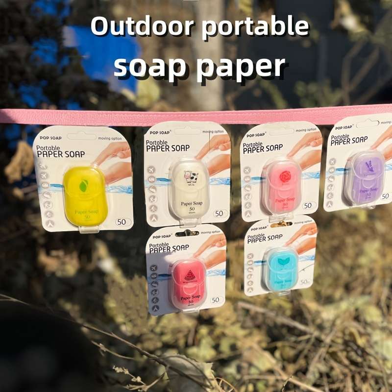50pcs Outdoor Travel Portable Paper Soap