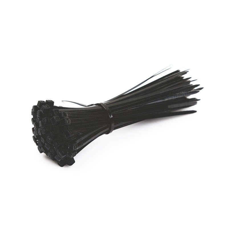 100-Piece Multi-Size Black Nylon Cable Tie Set