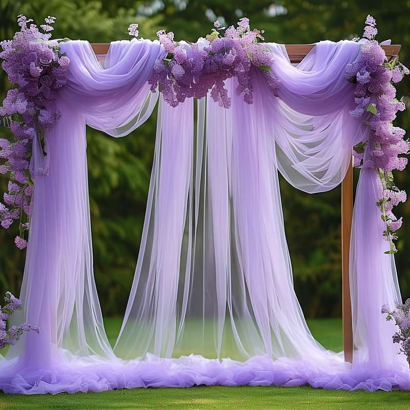 Elegant White Chiffon Tulle Curtains For Wedding Arch