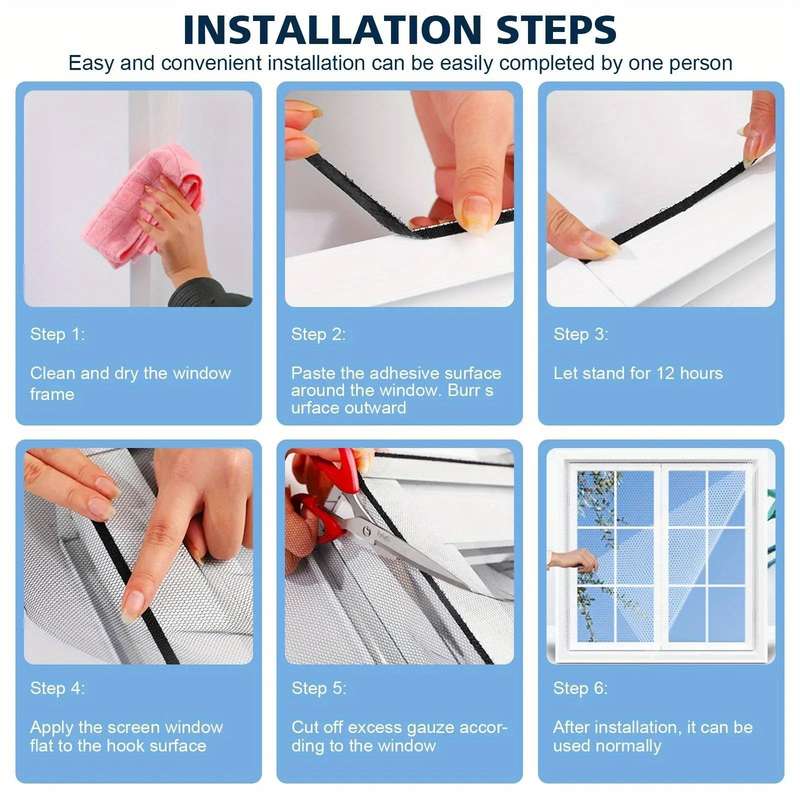 Easy To Install Self-Adhesive Window Screens