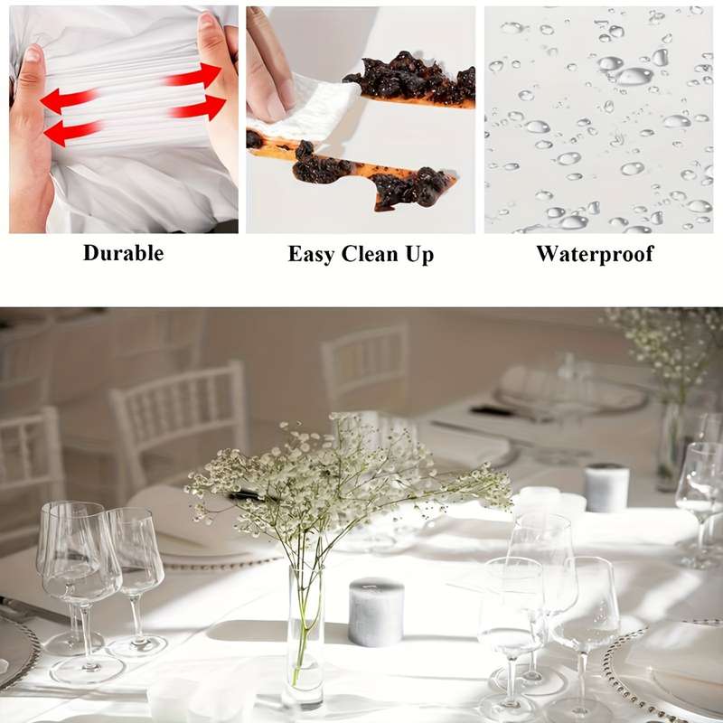 1 Washable Solid Color Party Tablecloth