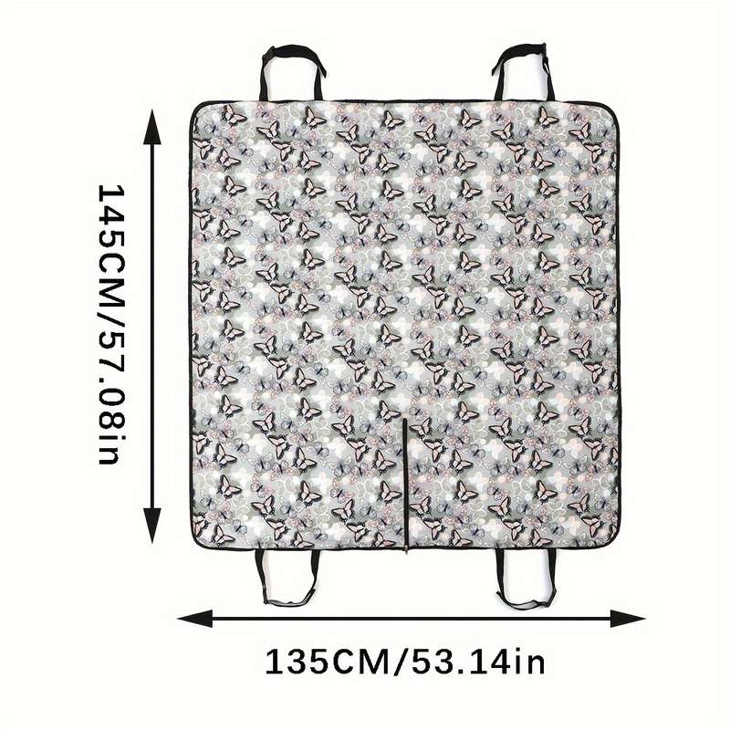 Butterfly Floral Pet Car Seat Cover - Stain Resistant