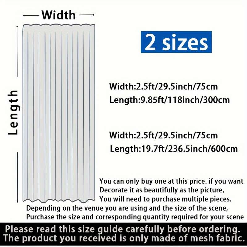 Elegant White Chiffon Tulle Curtains For Wedding Arch