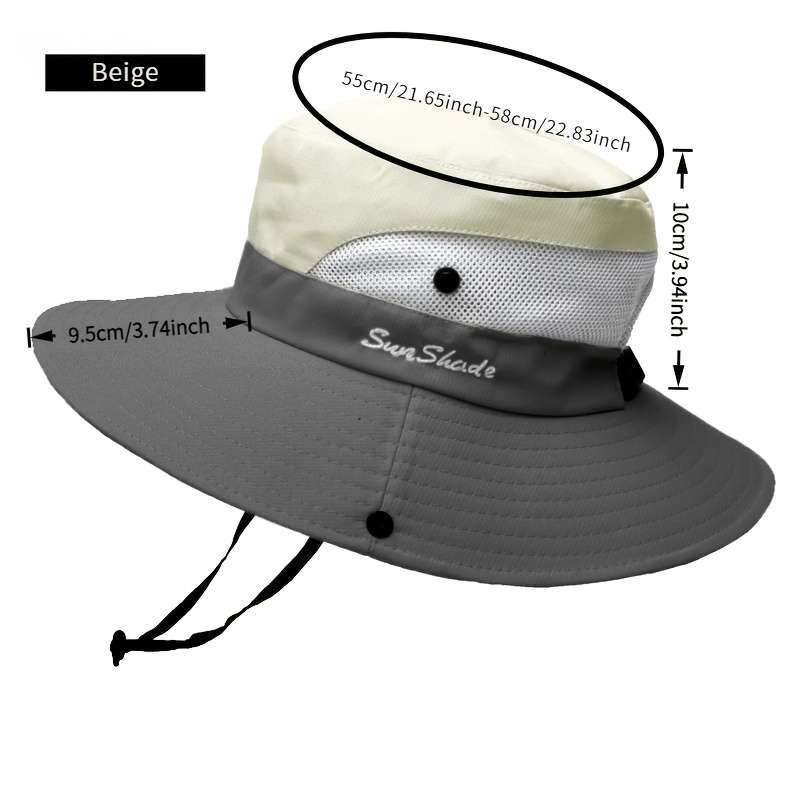 Women's Two-Tone Sun Hat With Ponytail Hole