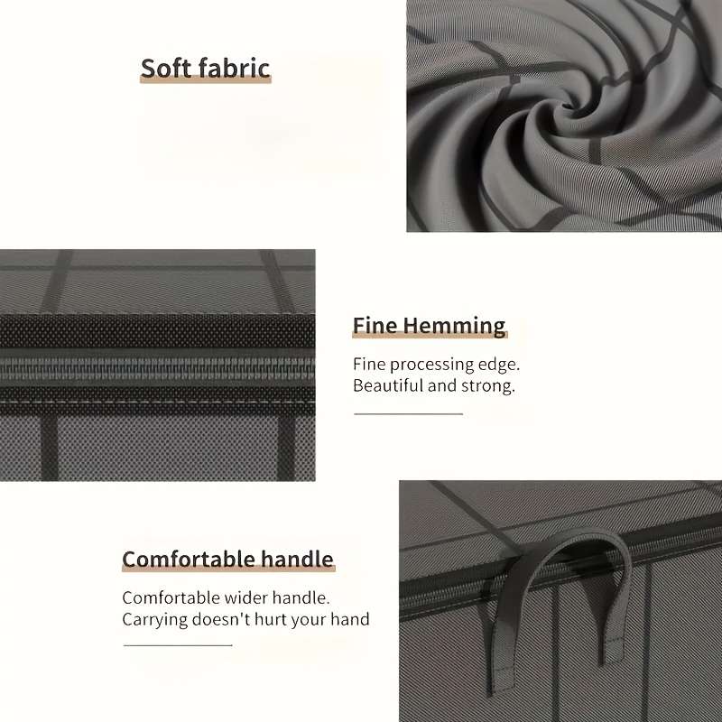 Large-Capacity Striped Black Storage Bag