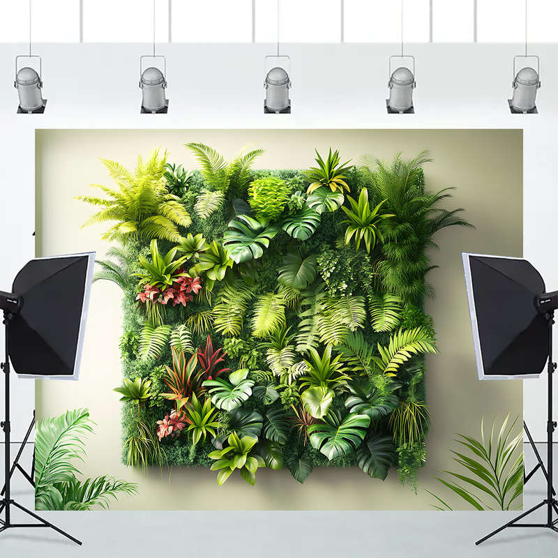 Green Leaves Vertical Garden Wall Banner