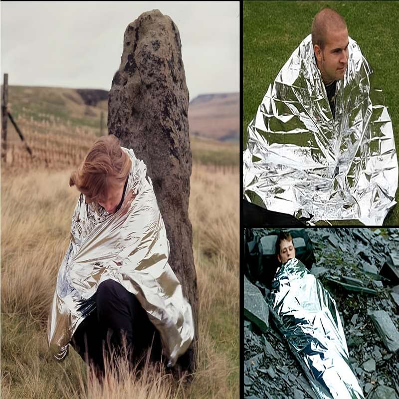 3 Piece Survival Reflective Thermal First Aid Foil Blanket