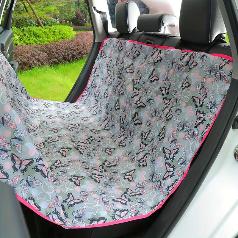 Butterfly Floral Pet Car Seat Cover - Stain Resistant