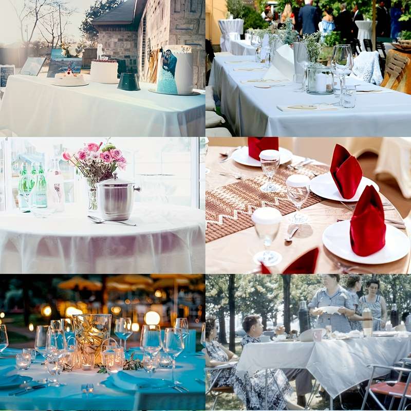 1 Washable Solid Color Party Tablecloth