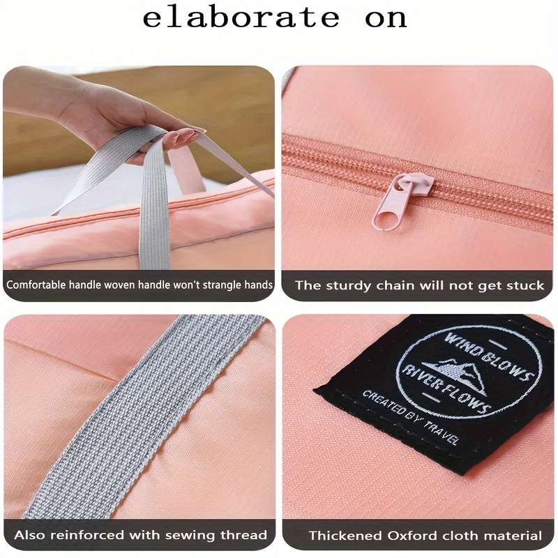Extra Large Foldable Travel Duffel Bag With Zipper
