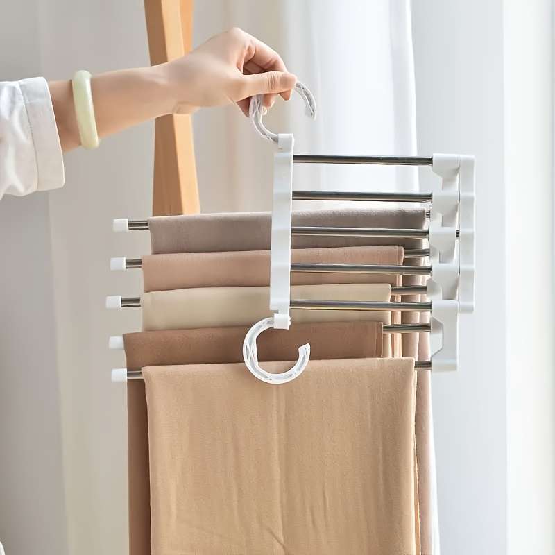 1 Space-Saving 9-Tier Metal Trouser Rack