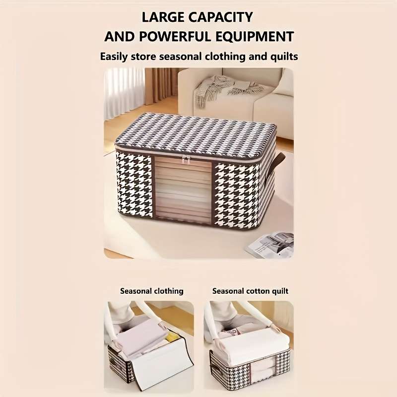 Chic Houndstooth Clothing And Quilt Storage Bag