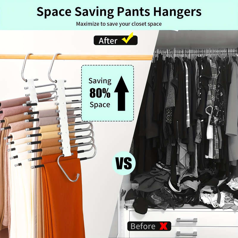 1 Space-Saving 9-Tier Metal Trouser Rack
