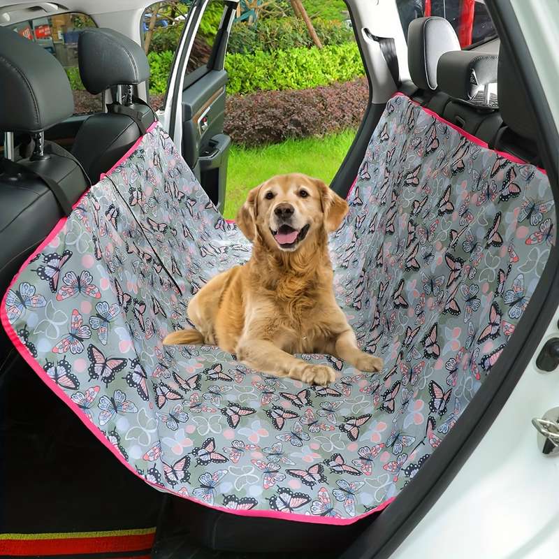Butterfly Floral Pet Car Seat Cover - Stain Resistant