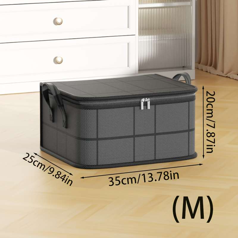 Large-Capacity Striped Black Storage Bag