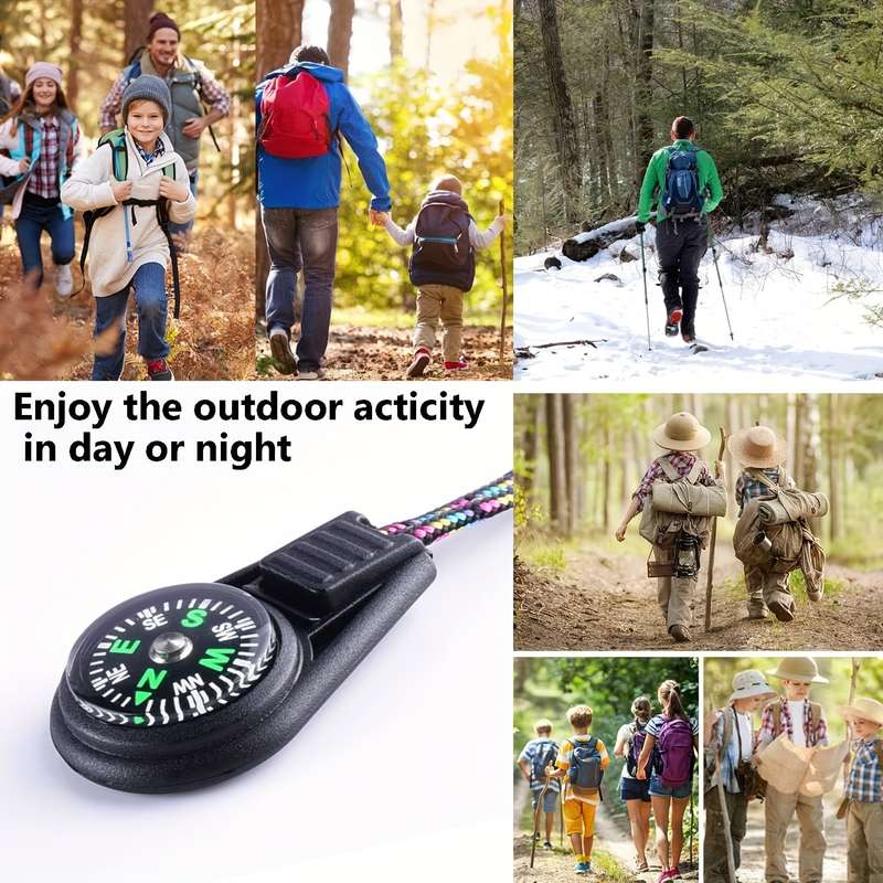 4-Pack Mini Survival Compass Keychains