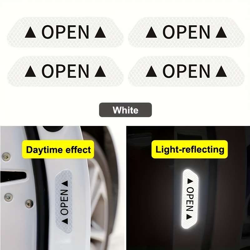 4 Pieces Of Reflective Warning Stickers For Car Doors