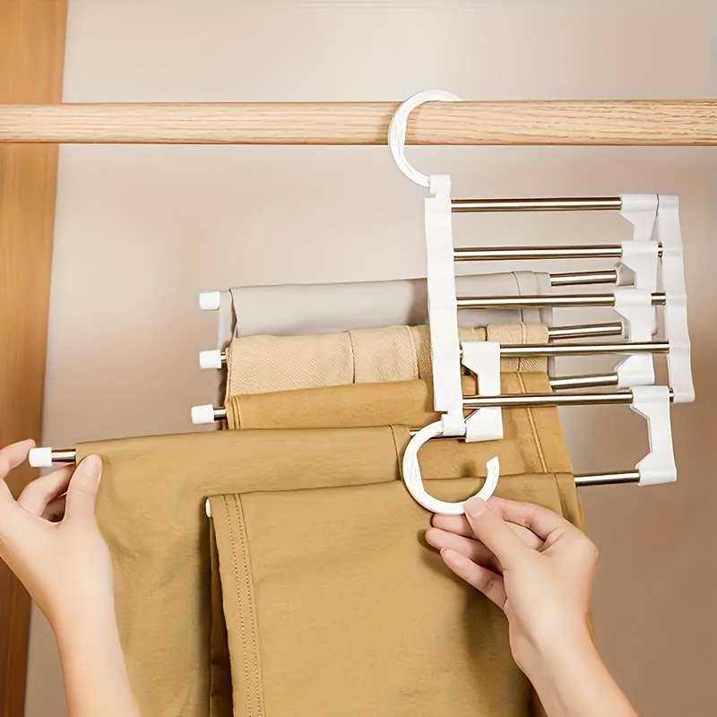 1 Space-Saving 9-Tier Metal Trouser Rack
