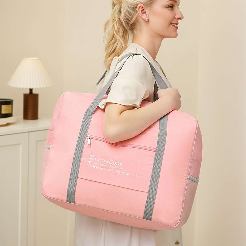 Extra Large Foldable Travel Duffel Bag With Zipper