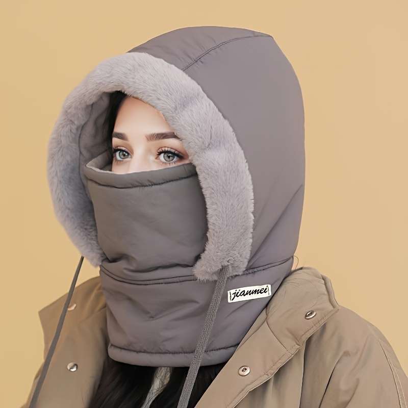 1 Pack Winter Warm Fleece Lined Knit Fabric Polyester Hat
