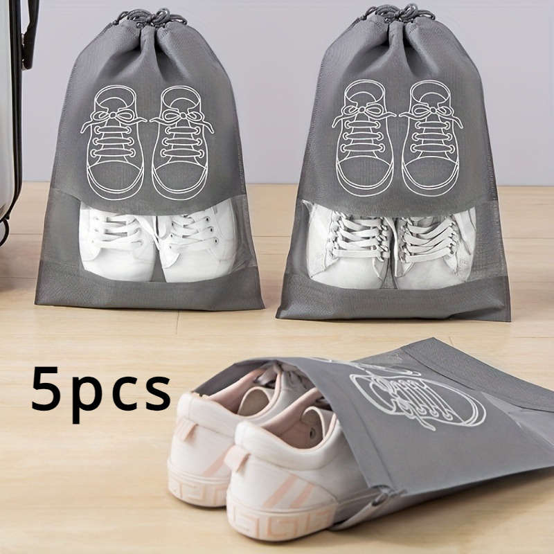 5pcDurable Grey Shoe Bag