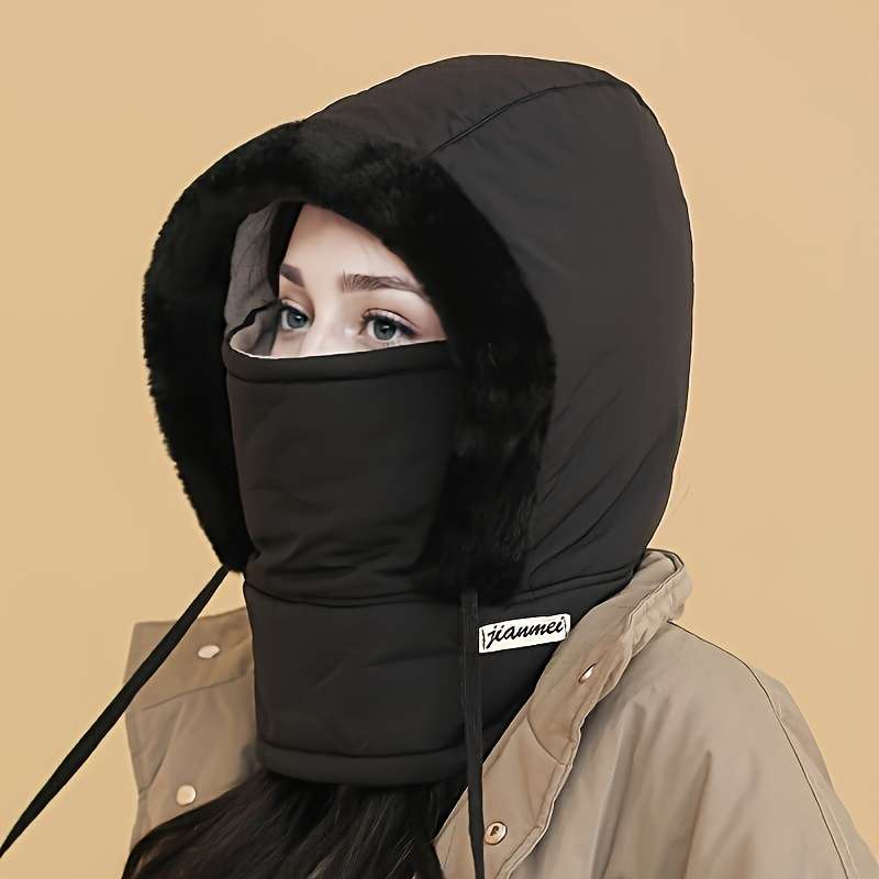 1 Pack Winter Warm Fleece Lined Knit Fabric Polyester Hat