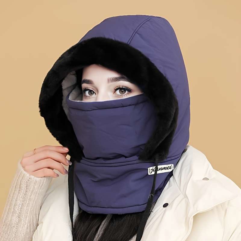 1 Pack Winter Warm Fleece Lined Knit Fabric Polyester Hat