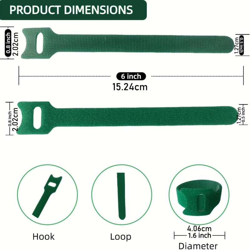 50Pieces Reusable 6 Inch Adjustable Non-Slip Nylon Plant Ties